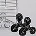 KiBcsLic 2X Foldable Shopping Cart Wheels Anti Slip Accessories Easily Install with Metal Bracket Black Stair Climber Wheels