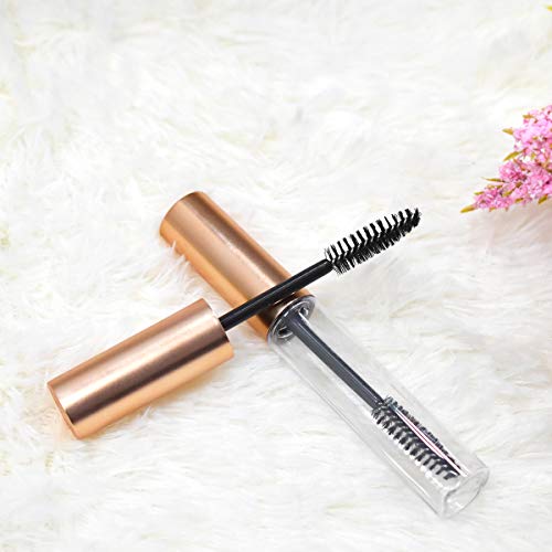 Gther 10Pcs 10Ml Empty Mascara Tube Bottle With Eyelash Wand & Rubber Inserts & Funnels Set For Castor Oil/Eyelash Growth Oil, Diy Mascara Eyelash Cream Container With Cap, Matte Gold #TOP1