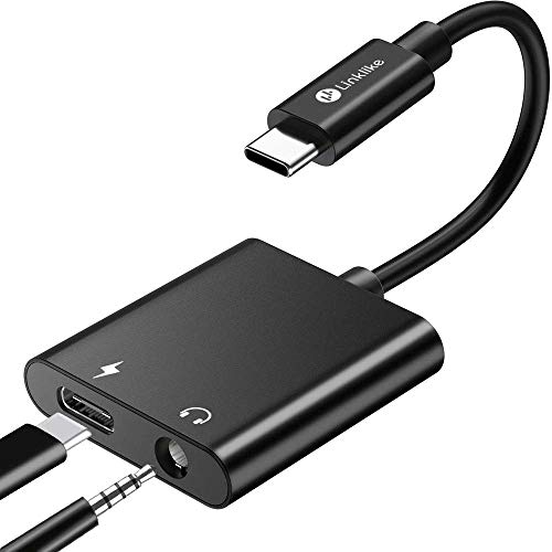 Linklike Upgraded 2-in-1 USB C to 3.5mm Headphones Adapter, PD Fast Charging, Hi-Res