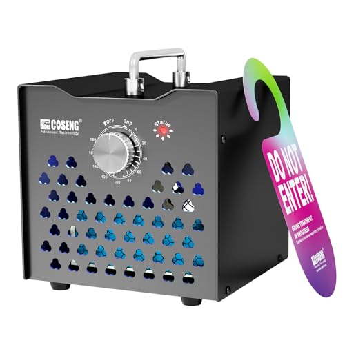 Ozone Generator for Home – Safe & Reliable 10-Second Delay Start Ozone Machine for Odor Eliminator in Smoke, Pet, Car, Bathroom, Basement – Covers Up to 1500 Sq.Ft – Black