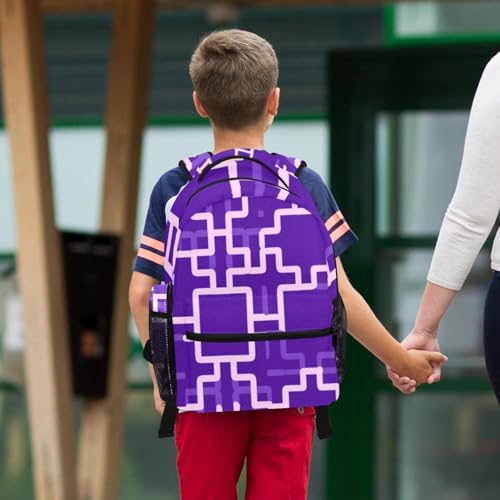 Sac à dos avec trousse pour étudiants actifs | Compagnon de voyage géométrique - 6