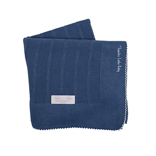 Saida Maternidade Completa Recem Nascido Menino Menina 7 Peças Sanches Baby (Jeans com Branco)