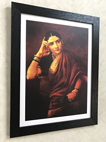 Image of Adventures� *Maharashtrian Women*- Two Paintings by Raja Ravi Varma, Set of 2 Wall D�cor Frames. Matt Satin Print with MDF & 1 inchPS Black Frame. Size 14 inchx18 inch each.