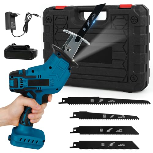 Sega a Gattuccio Compatibile con Makita 18V, Seghetto con Serratura di Sicurezza e Luce a LED,...