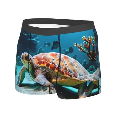 Sea Turtle print Mens Underwear Boxers for Men Performance Mens Boxer Briefs Ultra Soft Stretch Comfort Flex Fit2
