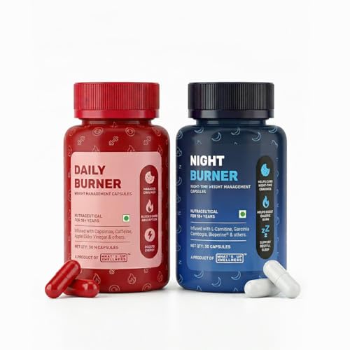 Image of What's Up Wellness Daily + Night Burner Combo | GLP1 for Weight Loss, Boosts Metabolism and Curbs Cravings | 24-Hour Weight Management | Burn Fat Day & Night