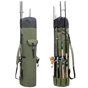 Ruiqas Draagbare hengelhoes multifunctionele Oxford visstok opbergtas visbenodigdheden