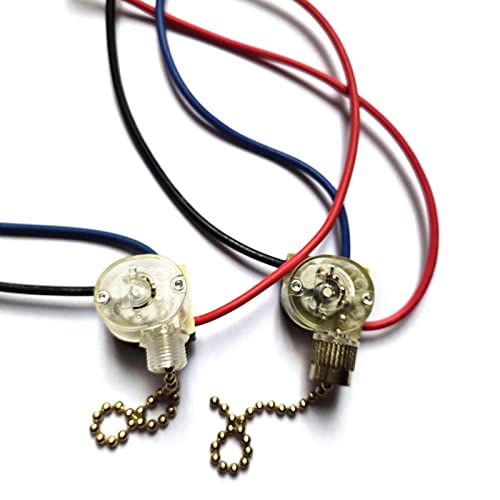 Image of 3-Wire Pull Chain Switch Beads Chain Wall Light Fan Ceiling Switch Replacement ​for Ceiling Fan Desk Antique Lamps Metal + Plastic