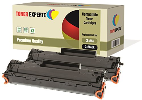 TONER EXPERTE Pack de 2 Compatibles CB436A 36A Cartuchos de Tóner Láser para HP LaserJet P1505, P1505N, P1506, M1120 MFP, M1120N, M1520, M1522 MFP, M1522N, M1522NF