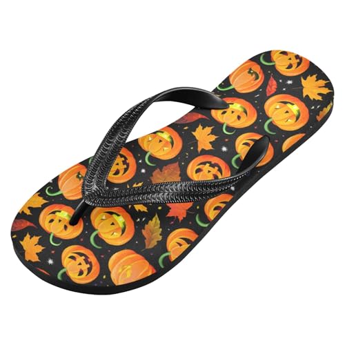 Burbuja Orange Pumpkins Flip Flops for Women Men, Soft Thong Sandals Rubber Slippers for Pool Beach Essentials2