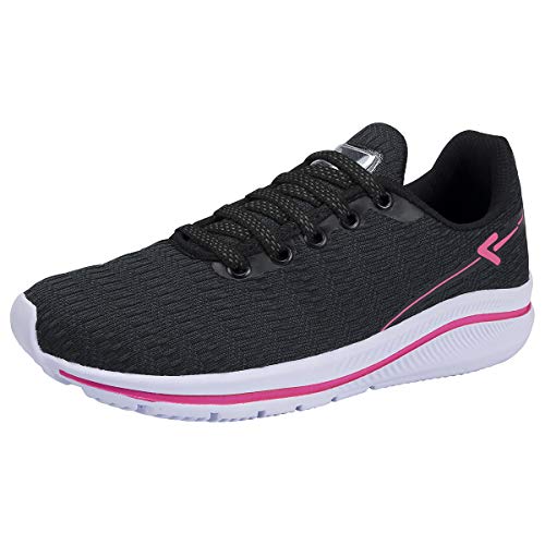 Tênis Feminino Casual Sapatênis Flat Eleganteria Tamanho:37;Cor:Preto Pink