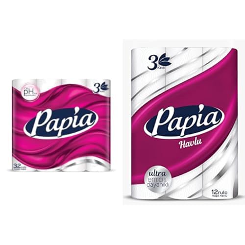 Papia Seti | 3 Katlı 32'lı x1 + 3 Katlı Ultra Emici & Dayanıklı 12'li x1