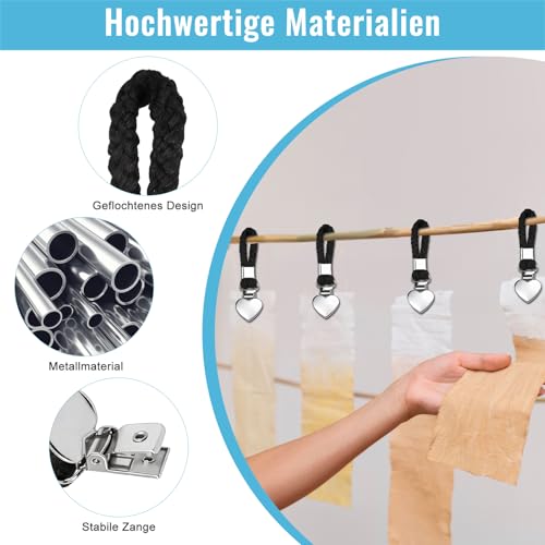 Urker Aufhänger für Handtücher, 10 Stück Handtuch Klammern, Metall Handtuch Aufhänger, Multifunktional Halter, Handtuchclips für Badezimmer, Küchen und Kleiderschränke