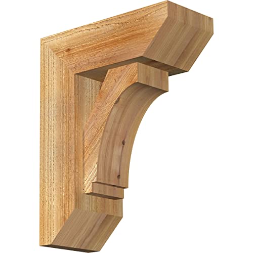 6"W x 14"D x 18"H Imperial Slat Rough Sawn Bracket w/Offset Brace, Western Red Cedar