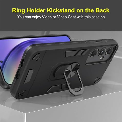 Image of NDCOM for Samsung A55 Back Cover, A55 Samsung Mobile 5G Back Cover, Samsung A55 5G Back Cover Ring Holder Case