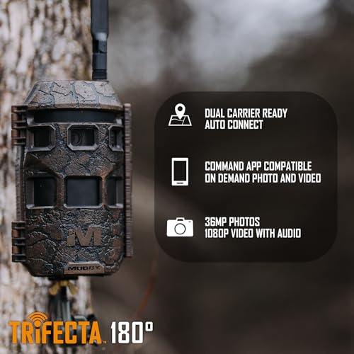 Image of Muddy Trifecta 180 Cellular Camera with 36MP Photo Resolution, 1080p Video Recording, and Customizable Time-Out Delays (Brown)