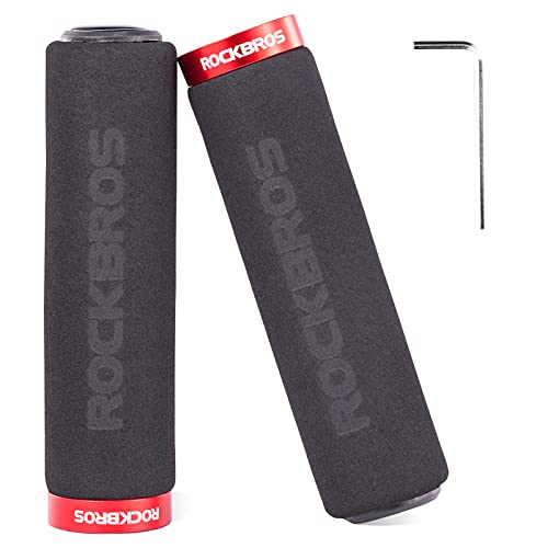ROCKBROS Bike Grips Foam Single Lock on Bicycle Handle Bar Soft Non-Slip Bike Handle Grips...