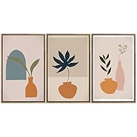 SIGNWIN 3 Piece Framed Canvas Wall Art Illustration Canvas Prints Home Artwork Decoration for Living Room,Bedroom - 16
