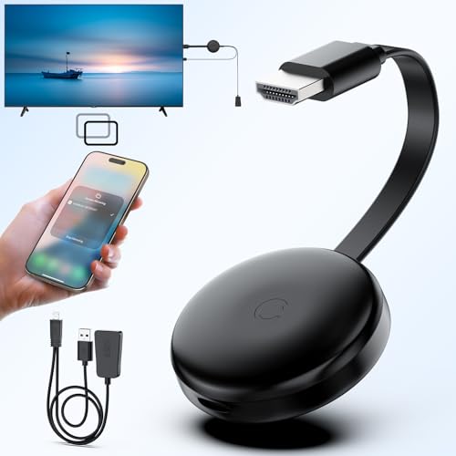 Wireless HDMI Display Adapter,1080P HD Screen Mirroring Adapter Extender for Smartphone, Tablet, Laptop, Window to HDTV/Monitor/Projector,2.4G & 5G WiFi HDMI Display Dongle Support Airplay/Mircast