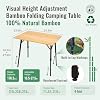 KingCamp Bamboo Mesa Plegable de Camping, Altura Ajustable, Portátil y Compacta con Estructura de Aluminio para Picnic y BBQ al Aire Libre miniatura 3