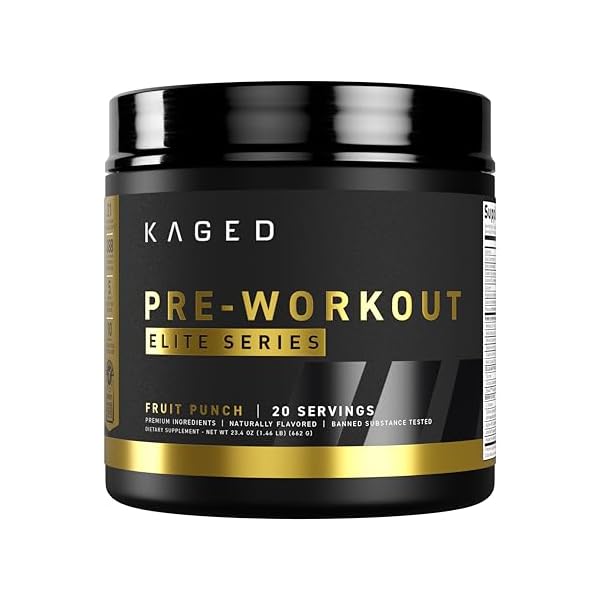 Kaged Pre Workout Elite Powder | Fruit Punch | Pre-Workout with Creatine, Beta Alanine, L-Citrulline, BCAAs | 388 mg Organic Caffeine | Pre Supplements for Men & Women | 20 Servings