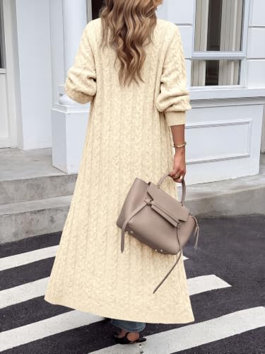 Image of Saodimallsu Womens Long Duster Cardigans Button Down Maxi Sweater Dress