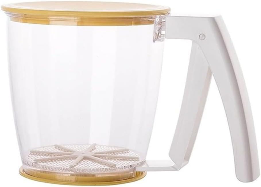 Cup Flour Sifter Strainer Plastic Sugar Powder Sieve Filter with Lid Kitchen Baking Pastry Tools