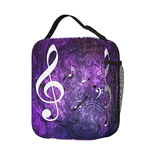 Kiuloam Insulated Lunch Box Hipster Colorful Music Note Reusable Lunch Bag With Shoulder Strap For Women/Men/Girls/Boys Lunchbox Meal Tote Bag #TOP2