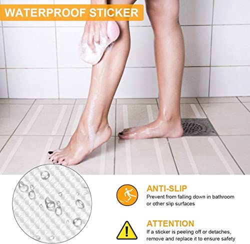 zalati Bathtub Stickers Anti-Slip 24pcs Grip Stickers Clear with Strips & Scraper for Bathroom Bath Tub - Image 3