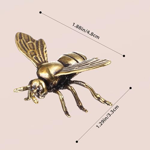 Figuras decorativas de abejas doradas de latón x3 miniatura 2