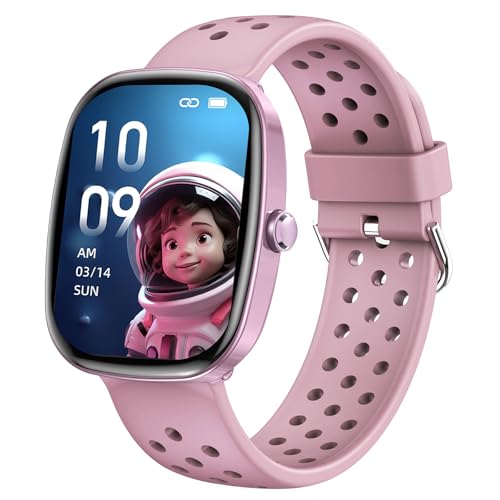 Tynggko Orologio Smartwatch Bambini, Orologio Fitness Tracker Smart Watch con 100 Modalità Sport, Cardiofrequenzimetro, 2 Giochi Puzzle, Sveglia, Regalo Smartwatch per Bambino 6+ Anni Regalo (Rosa)