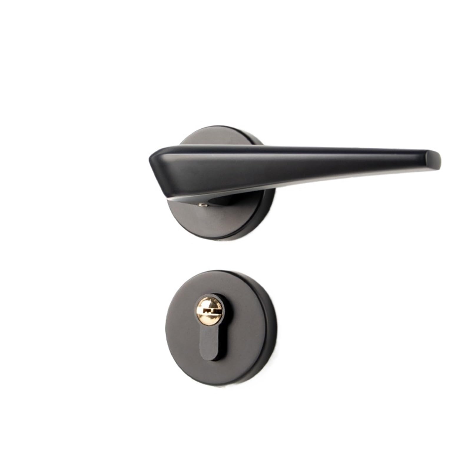 NYRXRYTCA Indoor Bedroom Door Lock Black American Lock Type Door Handle Silent Magnetic Split Lock(Yahei A silent model)