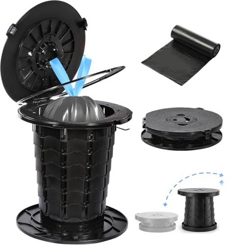 REDCAMP Folding Portable Camping Toilet, Outdoor Travel Loo Toilet for Adults with Lid, Seat & Bags, Fishing, Hiking, Campervan, Caravan, Car, Festiva