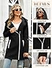 Vancavoo Zip up Hoodie Women Fleece Long Sleeve Sweatshirts Ladies Casual Fall Jacket Lightweight Coat Loose Hooded Outwear with Pockets,Black,L #4