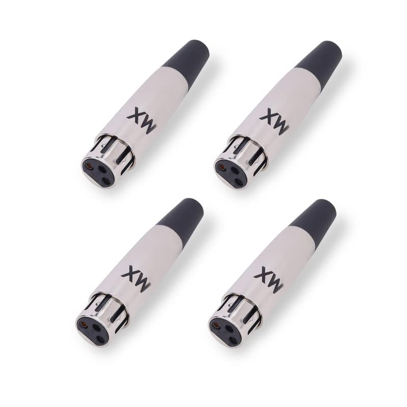 MX 3 PIN FEMALE MIC CONNECTOR WITH CANNON TYPE (PACK OF 4PCS)