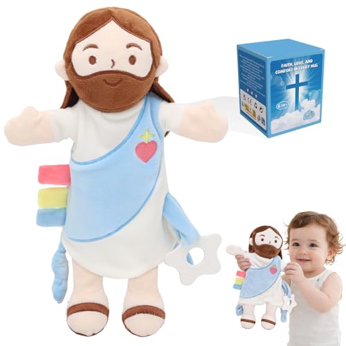 Yelakey Baby Lovey with Teether, Jesus Security Blanket with