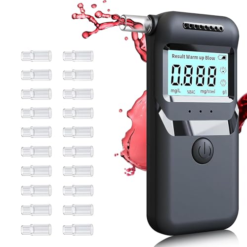 VHV Ethylotest Electronique, Ethylotest Electronique avec Affichage Numérique LCD Bleu, Ethylometre Précision de Qualité, Alcootest Personnel pour Usage Domestique et Professionnel (Noir)