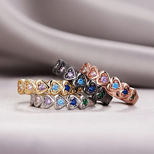 Heart Rainbow Hoop Earrings For Women Girls Silver Multicolor Cubic Zirconia Huggie Hoop Earrings With 925 Sterling Silver Post | 20Mm #TOP5