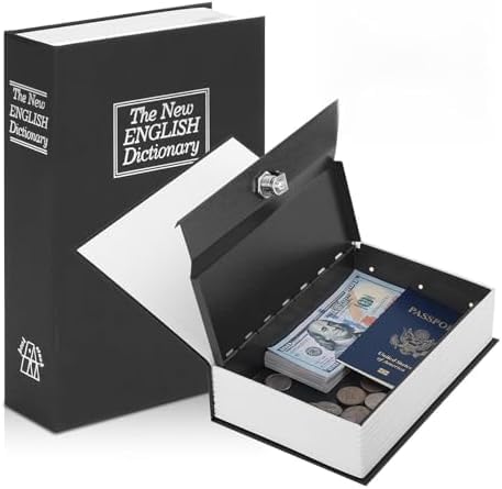 Locker Jewellery Home Safe Dictionary Hidden Secret Book Safe Vault 2 Keys Jewelry Money Cash Box for Office Home (Small- 18 * 11.5 * 5.5 cm, Assorted Colour) (English Dictionary - Key Lock)-image-41