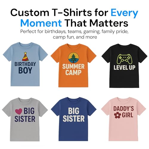 Custom Shirts for Kids Personalized Cotton T Shirts for Boys Girls Children Customized DTF Print Custom Kids Shirt Tshirt Upload Your Design Small Black Tshirt3