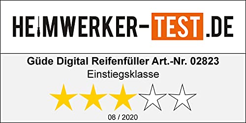 Güde Digitaler Reifenfüller 11 E (Arbeitsdruck max. 7 bar, 4-stellige Digitalanzeige in bar, psi, kPa, kgf/cm², Automatikabschaltung, Anschlussnippel, Luftablassventil, Ventilstecker, Test GUT)