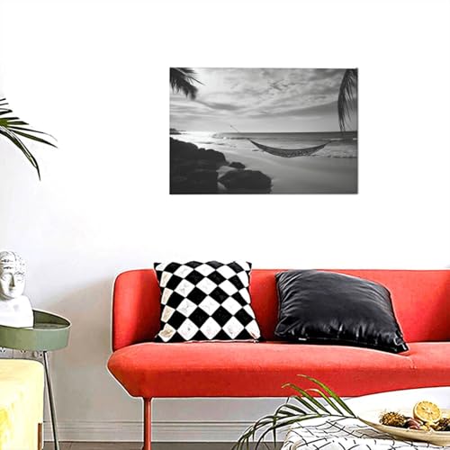 Toile murale noir et blanc BSCKKKDMN 30,5x45,7 cm pour habiller un mur vide de salon