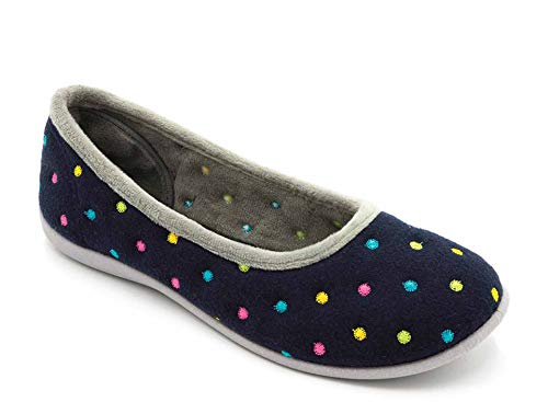 Padders Ballerina - Pantuflas de Fieltro para Mujer, Color Azul Marino, Color Azul, Talla 36 EU