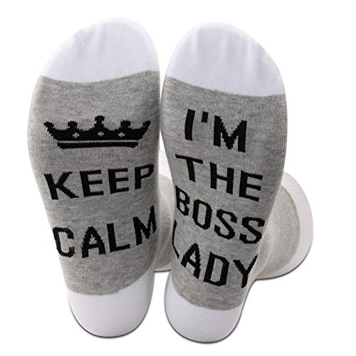 JXGZSO Keep Calm I'm The Lady Socks Funny Gift For Girl...