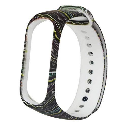 Pulsera Xiaomi Mi Band 3 Correas, Moda Pulsera de muñeca de Repuesto de Silicona Suave Banda de reemplazo Correas para Xiao Mi Band 3 (H)