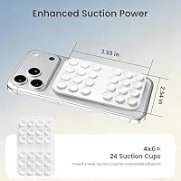 Upgraded Double Sided Silicone Suction Phone Case Detachable Mount, White — image 3