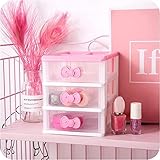3 Drawer Storage Organizer Cute Desk Organizer with Drawers,Kawaii Mini Drawers Plastic Drawers Organizer, Small Kawaii Desk Decor Makeup Organizer for Bathroom,Desk,Office