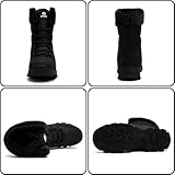 Topwolve Schneestiefel Herren Warm Gefütterte Winterstiefel Wasserdicht Outdoor Rutschfest Winterschuhe,Ganz Schwarz,46 EU