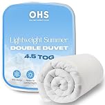 Brentfords 4.5 Tog Duvet Double, Lightweight Cool Summer Duvets Anti Allergy Home Soft Comfort Quilt Bedding Hotel Quality Breathable Machine Washable Non Allergenic Fibre Double Duvet, White
