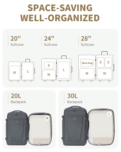 ECOHUB 4 Set /6 Set Packing Cubes for Travel Durable Suitcase Organizer Bags Set with Personalized Tag Various Sizes Travel Essentials Traveling Accessories for Luggage Machine Washable3